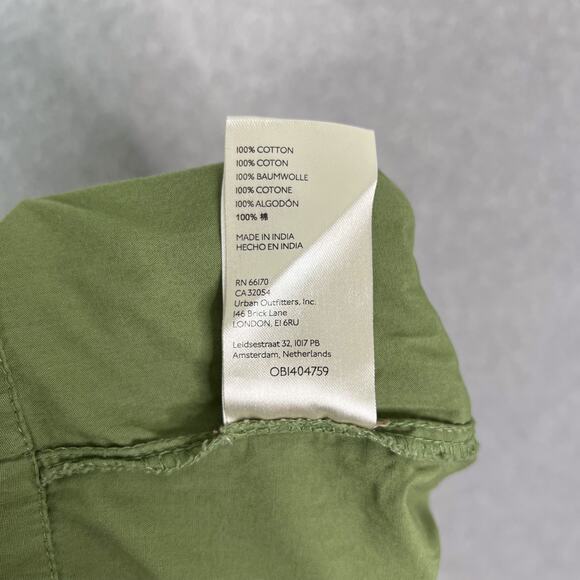 Free People Green Menorca 100% Cotton Crop Wide Leg High Waisted Pant Size 4 - Picture 10 of 10